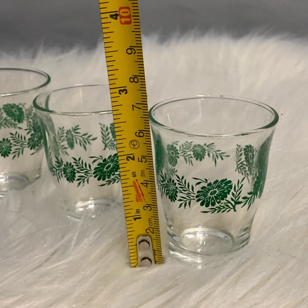 Made in Italy green floral clear‎ shot glassses (lot of 4) - Picture 7 of 7
